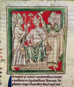 Richard I (1157-99), miniature from Flores Historiarum, by Matthew Paris, 1250-52 by English School