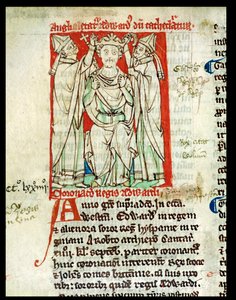 Edward I (1239-1307), miniature from Flores Historiarum, by Matthew Paris, 1250-52 by English School