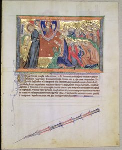 The 7th Angel Blowing His Trumpet and the 24 Elders Worshipping God, from the Gulbenkian Apocalypse, c.1265-70 by English School
