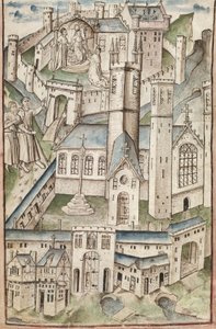 Life of William of Wykeham by Thomas Chaundler (Ms. New Coll 288, f4v) by English School