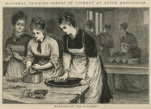 National Training School of Cookery at South Kensington: Morning in the scullery