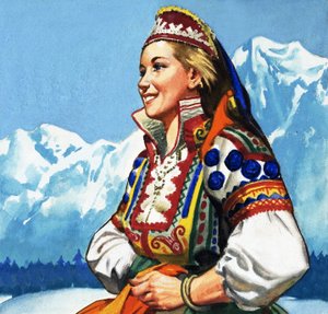 National costume of Yugoslavia by English School