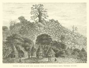 Native Conical Huts and Baobab Tree at Kourounding Koto, Western Sudan