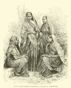 Native Women Converts to Christianity by English School