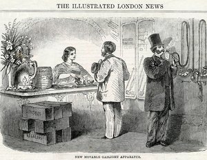 New Movable Gaslight Apparatus, Taken from the London Illustrated News by English School