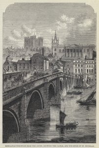 Newcastle-upon-Tyne from the South, showing the Castle, and the Spire of St Nicholas by English School