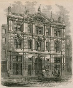 Newly-erected offices of the Peninsular and Oriental Steam Navigation Company, Leadenhall Street, London by English School