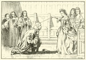 Newton Knighted by Queen Anne