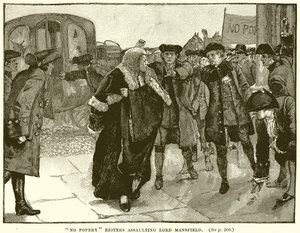 No Popery Rioters Assaulting Lord Mansfield by English School