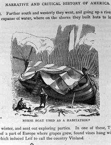 Norse Boat Used as A Habitation, from Narrative and Critical History of America