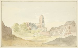 North-East view of St Mary Redcliffe from Harford Anderson Garden