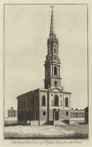 North-west view of the Church of St Giles in the Fields, London