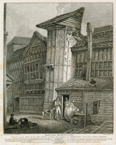 North East View of an Old House Lately Standing in Sweedons Passage, Grub Street