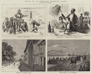 Notes at an American Watering Place (engraving) by English School