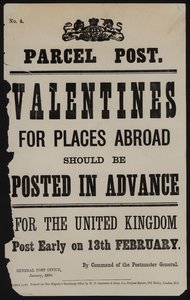 Notification of the deadline for posting Valentine
