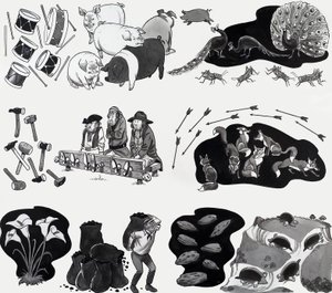 Nursery rhyme illustration by English School