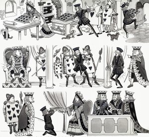 Nursery Rhyme Illustration: Queen of Hearts by English School