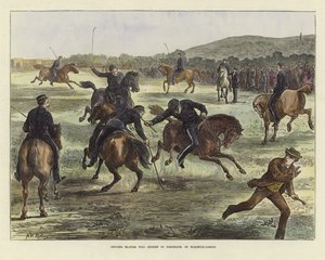 Officers Playing Polo by English School