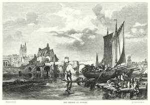 Old Bridge at Angers by English School