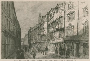 Old houses in Wych Street, London, recently demolished by English School