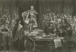 Oliver Cromwell Refusing the Crown of England, 1657 by English School