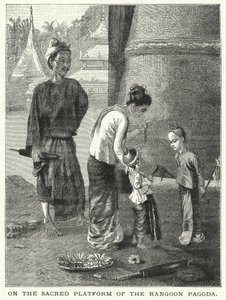 On the Sacred Platform of the Rangoon Pagoda by English School