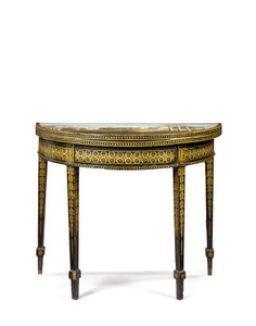 One of a pair of George III tea-tables, possibly Irish by English School