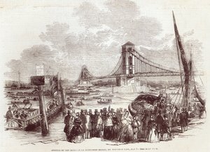 Opening of the Hungerford Suspension Bridge by English School