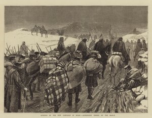 Opening of the New Campaign in Spain, Alphonsist Troops on the March by English School