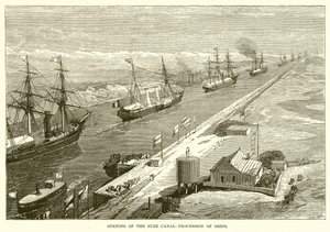 Opening of the Suez Canal--Procession of Ships by English School
