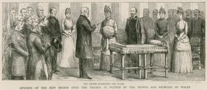 Opening of the new bridge over the River Thames at Putney by the Prince and Princess of Wales by English School