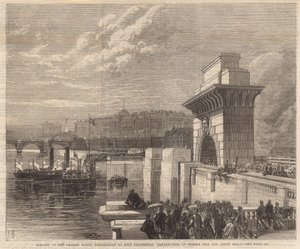 Opening of the north Thames Embankment to foot passengers by English School