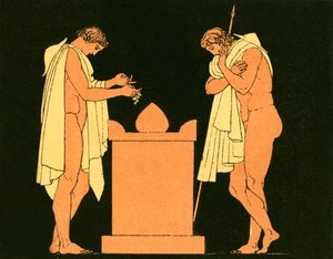 Orestes at the tomb of his father by English School