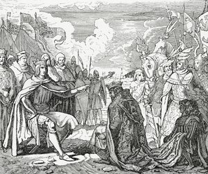 Ottokar II of Bohemia pays homage to Rudolph I, King of Germany in 1276, 1882 by English School