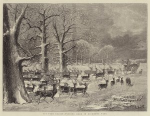 Out-Door Relief, Feeding Deer in Richmond Park by English School