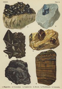 Oxides, magnetite, corundum, cassiterite, zircon, pitchblende, limonite by English School