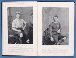 Page from Famous Footballers 1895-96, Featuring Thomas Crawshaw and William Bancroft, 1896