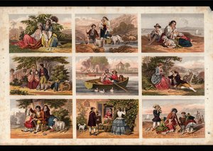Page of Victorian printed scraps by English School