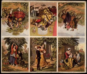 Page of Victorian printed scraps by English School