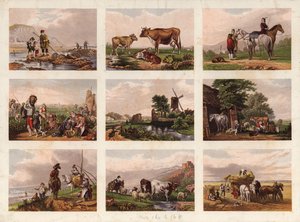 Page of Victorian printed scraps by English School