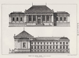Palais De Justice, Havre, Seine Inferieure (engraving) by English School