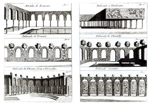 Palisade designs, from Theory and Practice of Gardening by English School