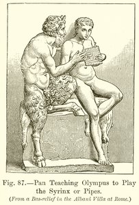 Pan Teaching Olympus to Play the Syrinx or Pipes by English School