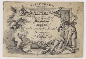 A Saunders Paper Stainers, trade card by English School
