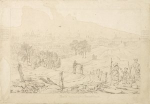 Paris from the Heights of Belle Ville, 1815 by English School
