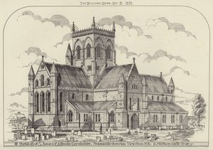 Parish Church of St James, Great Grimsby, Lincolnshire, proposed restoration, View from NE by English School