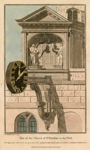 Part of the Church of St Dunstan in the West; St Dunstans Church, Fleet Street, London by English School