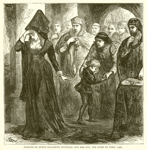 Parting of Queen Elizabeth Wydville and her Son, the Duke of York, 1483 by English School