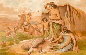 Patagonians - Departure for the Guanco Hunt by English School