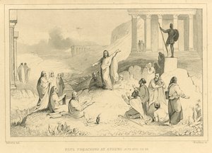 Paul Preaching at Athens, Acts XVII, 22, 34 by English School